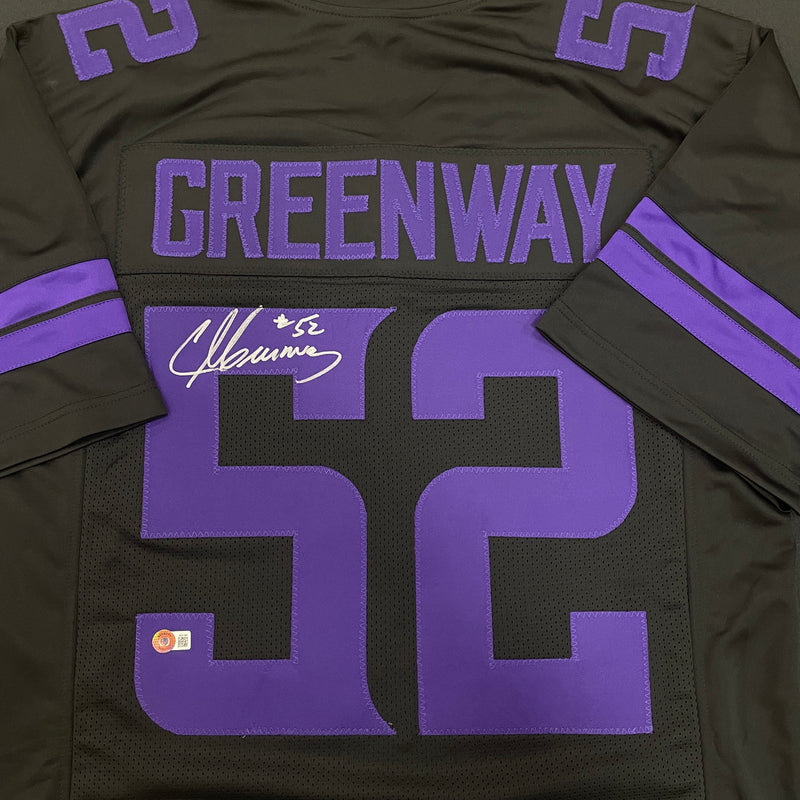 Chad Greenway Autographed Fan HQ Exclusive Blackout Jersey