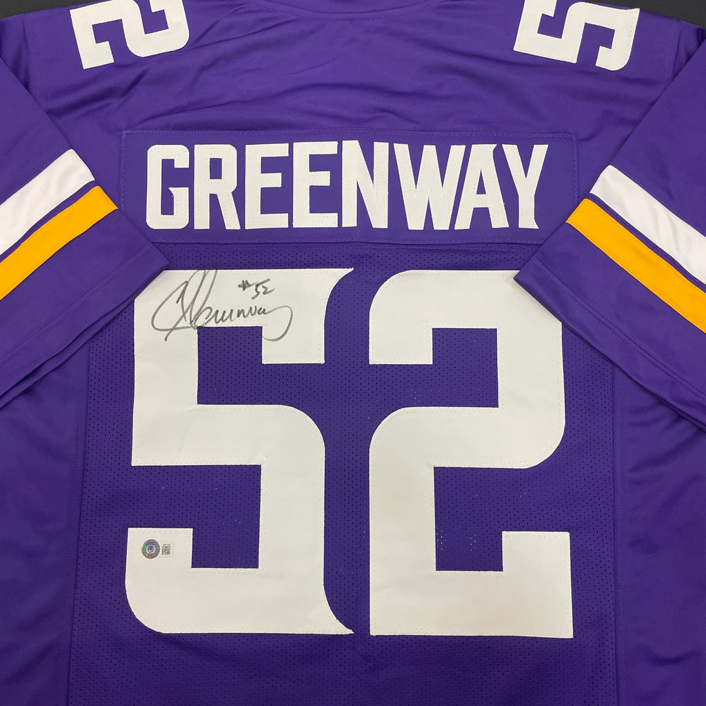Chad Greenway Autographed Purple Pro-Style Jersey Autographs FanHQ   
