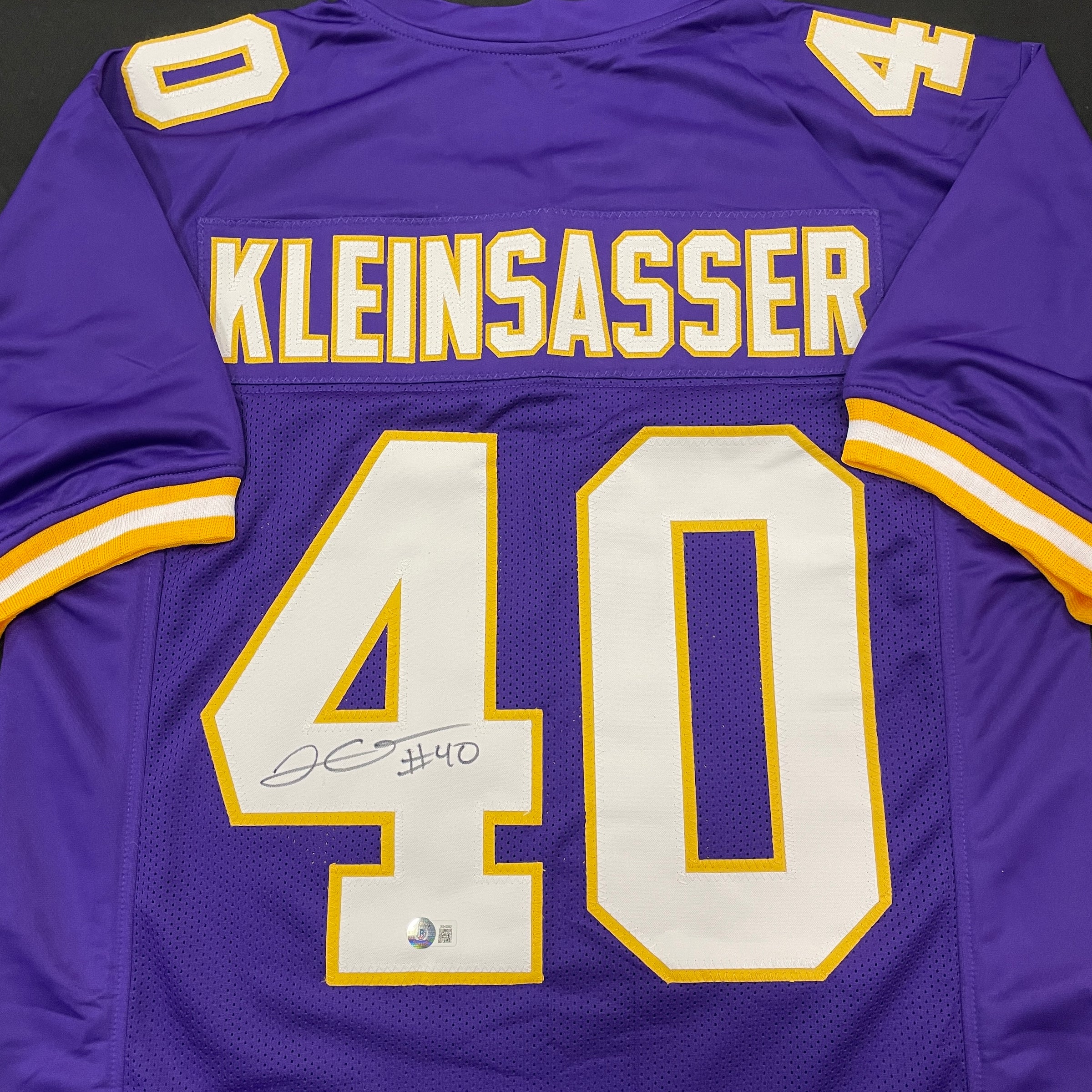 Jim Kleinsasser Autographed Fan HQ Exclusive Blackout Nickname Jersey