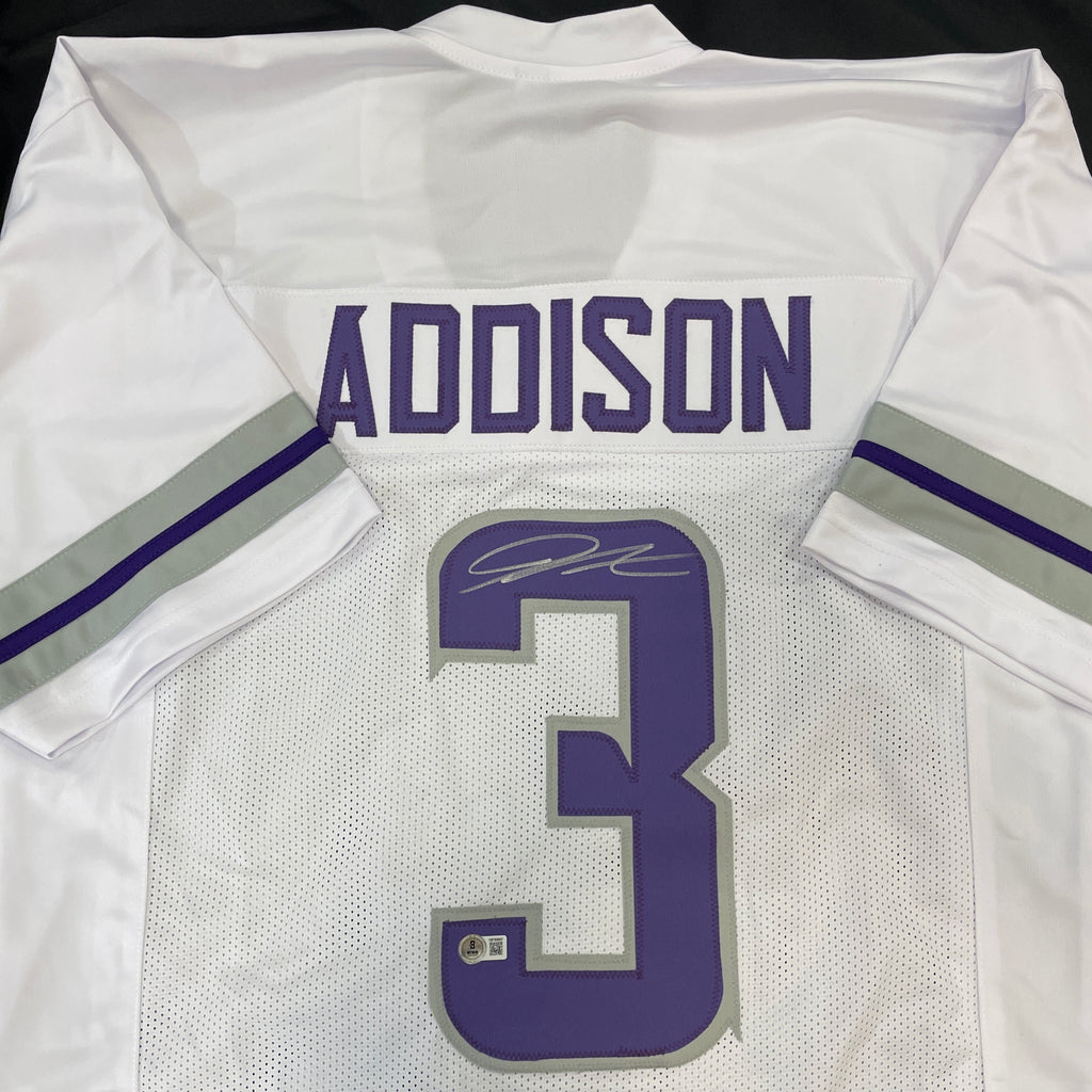 Jordan Addison Autographed White Alternate Pro-Style Jersey Autographs FanHQ   