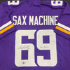 Jared Allen Autographed Purple Pro-Style Sax Machine Jersey w/ Sax Machine Inscription Autographs FanHQ   