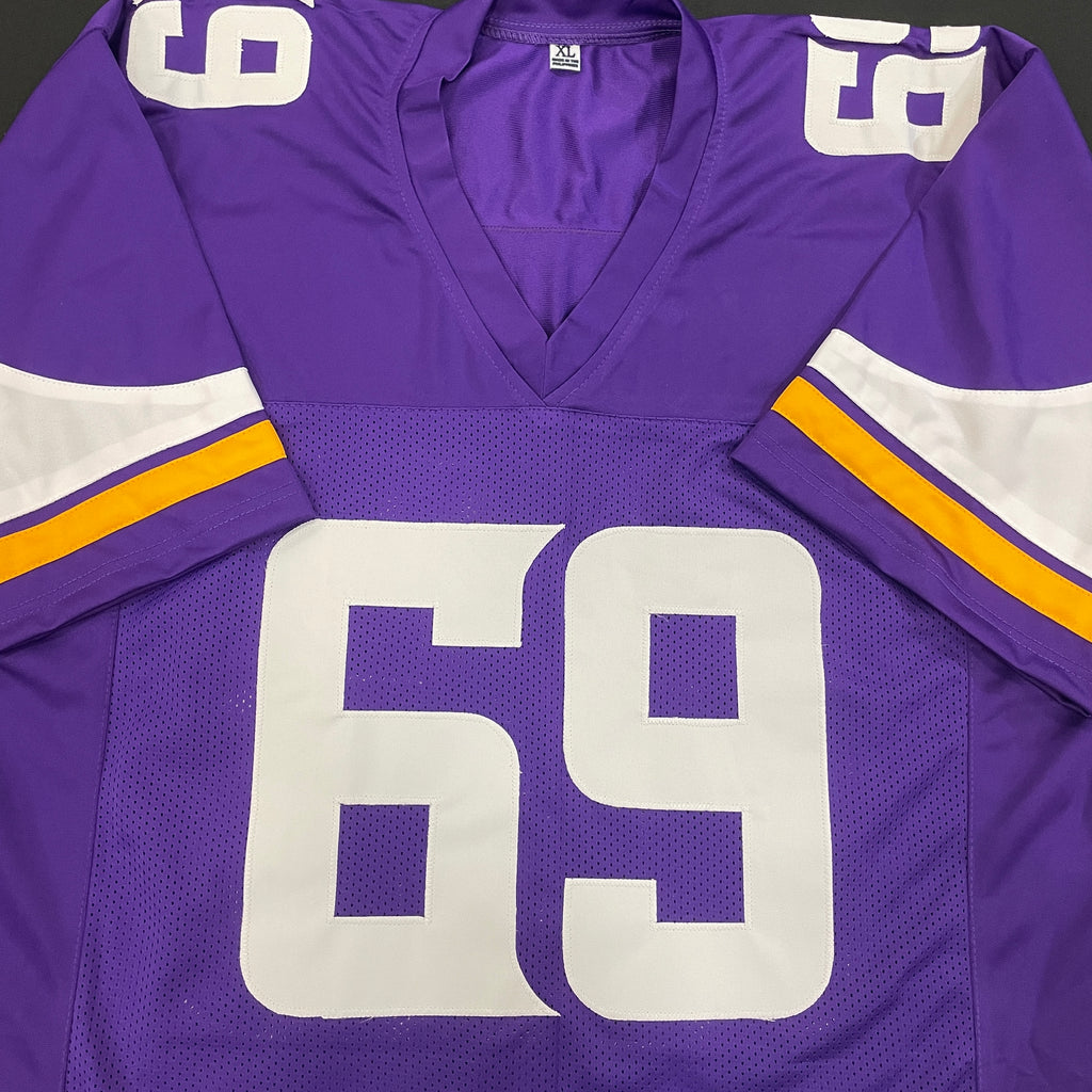 Jared Allen Autographed Purple Pro-Style Sax Machine Jersey w/ Sax Machine Inscription Autographs FanHQ   