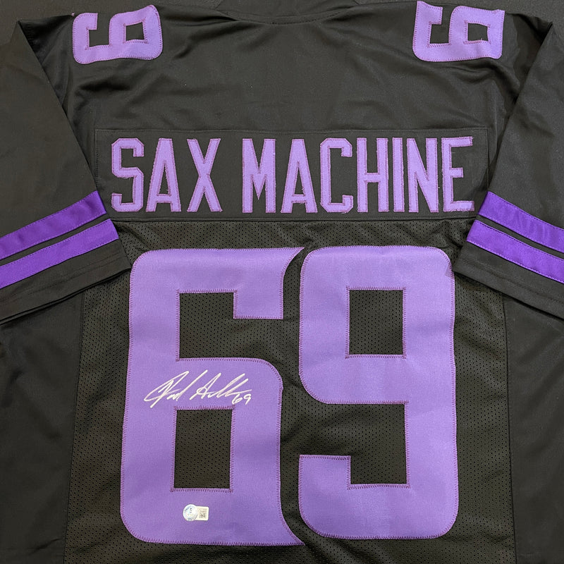 Jared Allen Autographed Fan HQ Exclusive Blackout Pro-Style Sax Machine Jersey Autographs FanHQ   