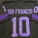 Fran Tarkenton Autographed Fan HQ Exclusive Blackout Nickname Jersey w/ Sir Francis & HOF 86 Inscriptions (Numbered Edition) Autographs FanHQ Number 1/10