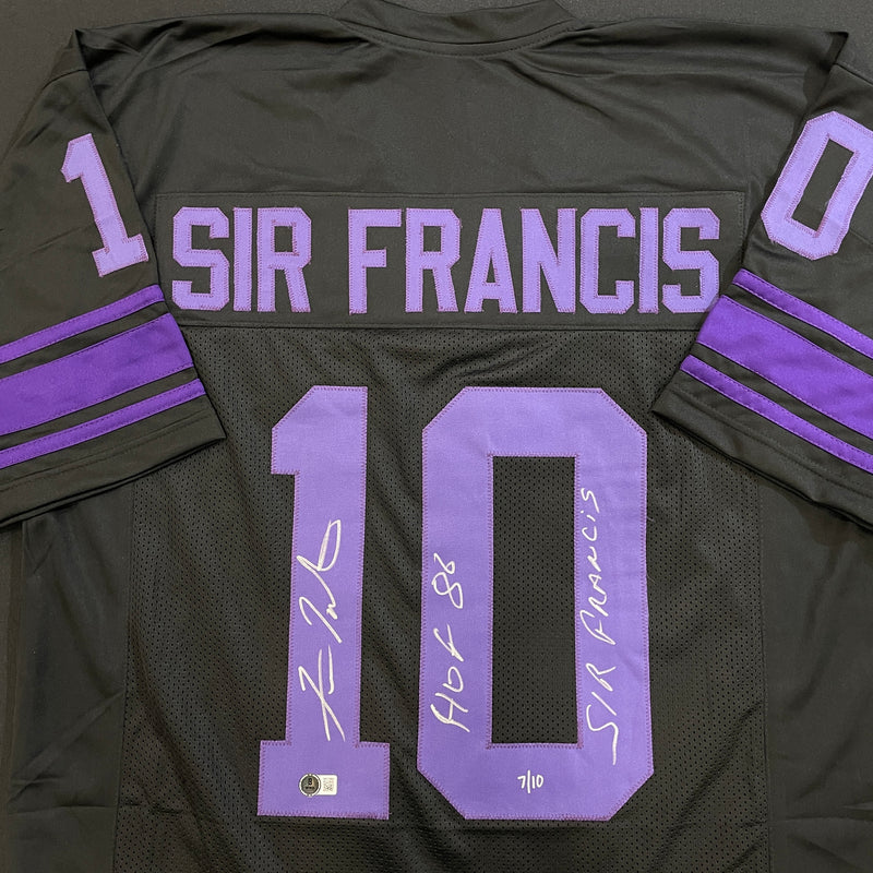 Fran Tarkenton Autographed Fan HQ Exclusive Blackout Nickname Jersey w/ Sir Francis & HOF 86 Inscriptions (Numbered Edition) Autographs FanHQ Standard Number (2-9)