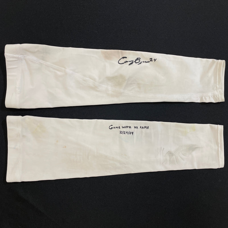 Cam Bynum Game Used Gloves and Arm Sleeves Autographs FanHQ Game Worn Sleeves vs. Rams 10/24/24