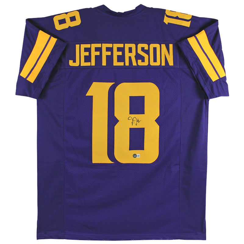 PRE-ORDER: Justin Jefferson Autographed Purple Pro-Style Jersey