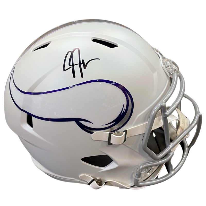 Justin Jefferson Autographed Minnesota Vikings Winter Warrior Full-Size Replica Speed Helmet Autographs FanHQ