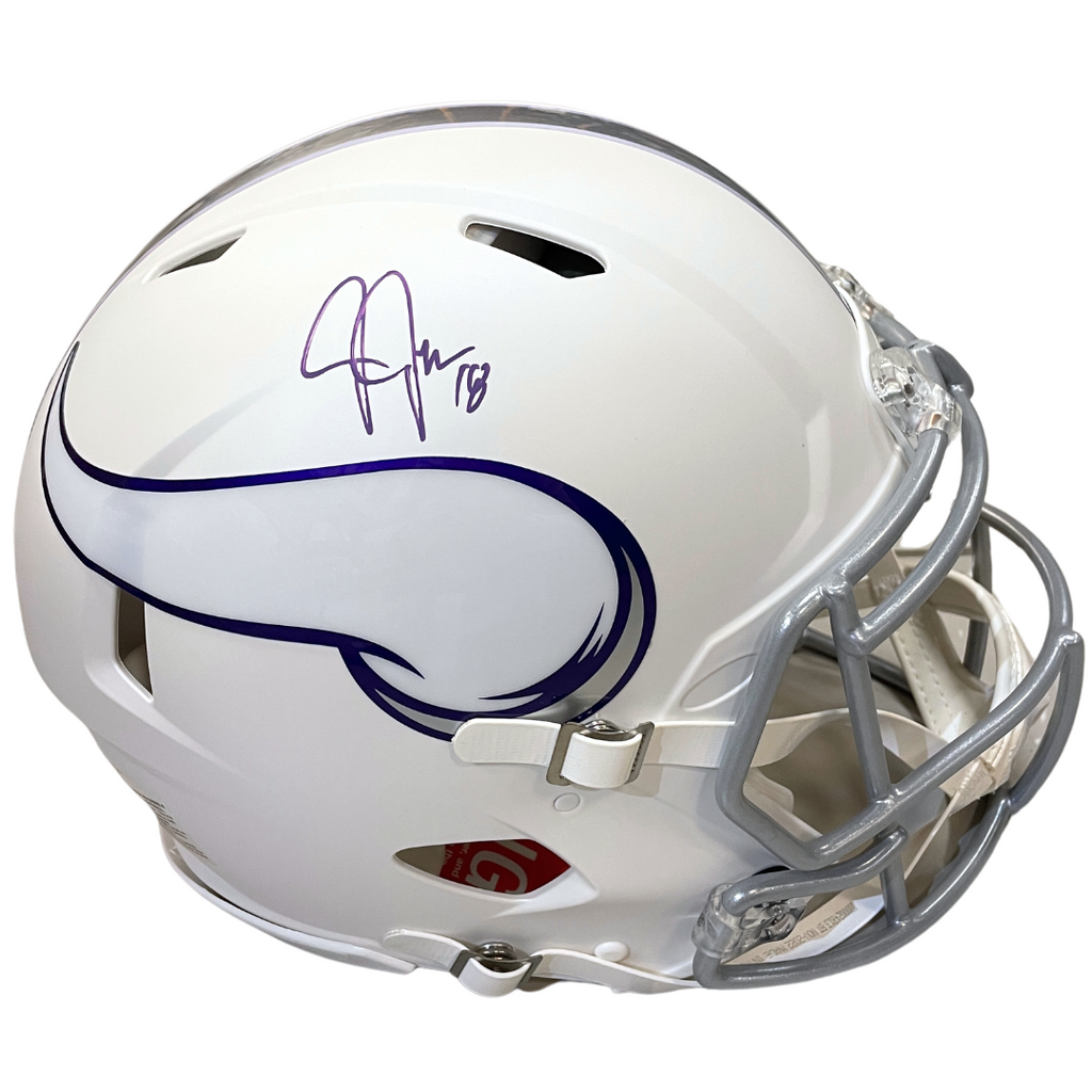 Justin Jefferson Autographed Minnesota Vikings Winter Warrior Full-Size Authentic Speed Helmet Autographs FanHQ