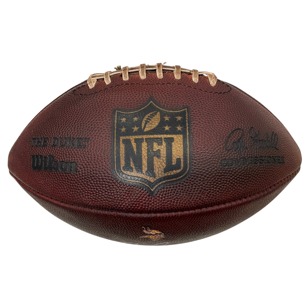 Justin Jefferson Autographed Minnesota Vikings Practice Used Wilson "The Duke" Authentic NFL Football Autographs FanHQ