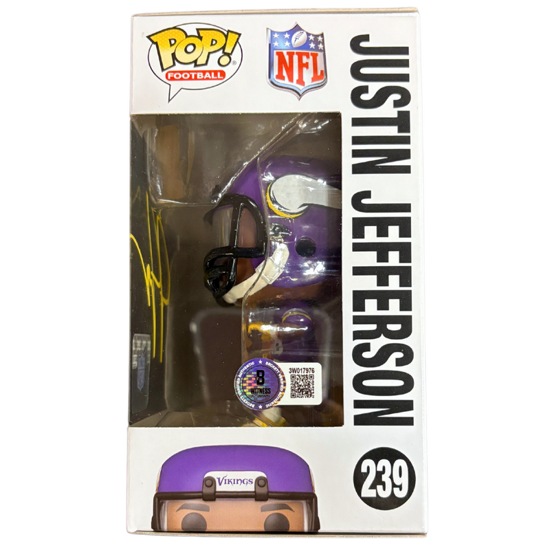 Justin Jefferson Autographed Minnesota Vikings Funko Pop! Vinyl Figure Autographs FanHQ