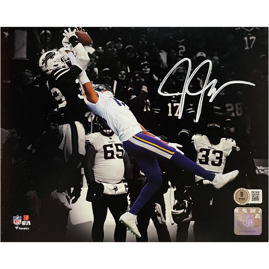 Justin Jefferson Autographed Bills Catch 8x10 Spotlight Photo Autographs FanHQ