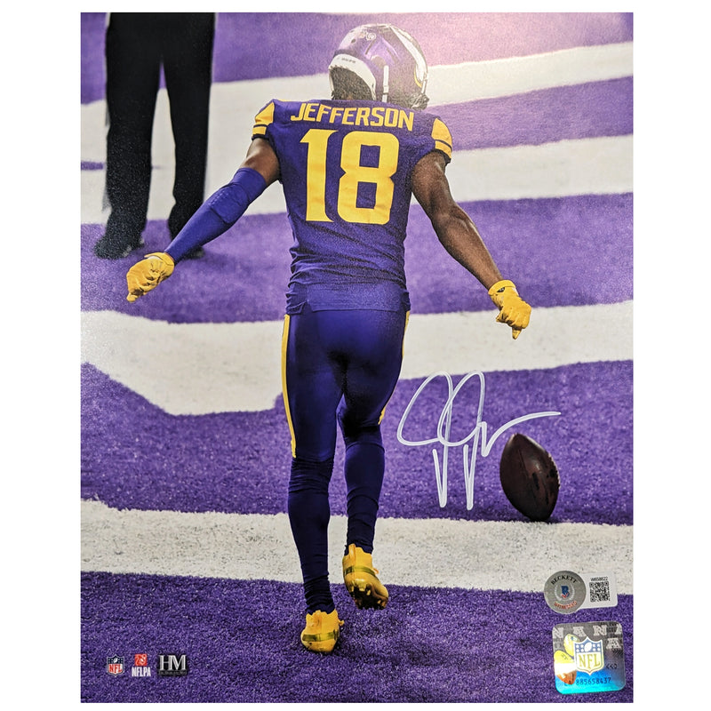 Justin Jefferson Autographed Minnesota Vikings Color Rush 8x10 Photo