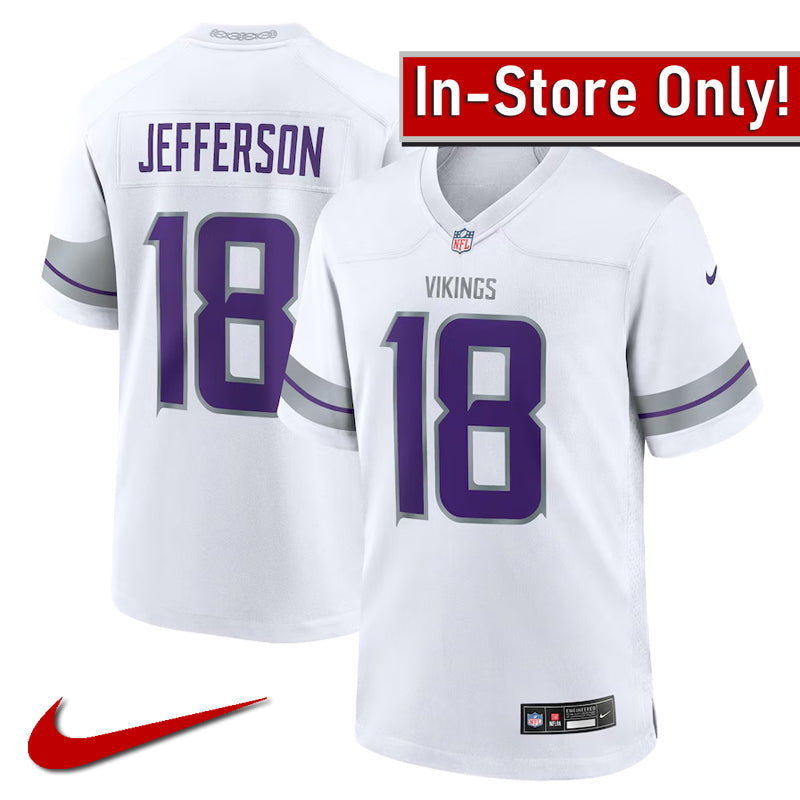 AVAILABLE IN-STORE ONLY! PRE-ORDER: Justin Jefferson Autographed Minnesota Vikings Nike Game Jersey (Choose From List) Autographs FanHQ Purple w/ White Numbers Autograph Only
