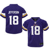 AVAILABLE IN-STORE ONLY! Justin Jefferson Kids Minnesota Vikings Purple Nike Game Jersey Jersey Nike