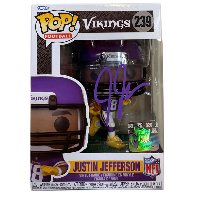 Justin Jefferson Autographed Minnesota Vikings Funko Pop! Vinyl Figure Autographs FanHQ   