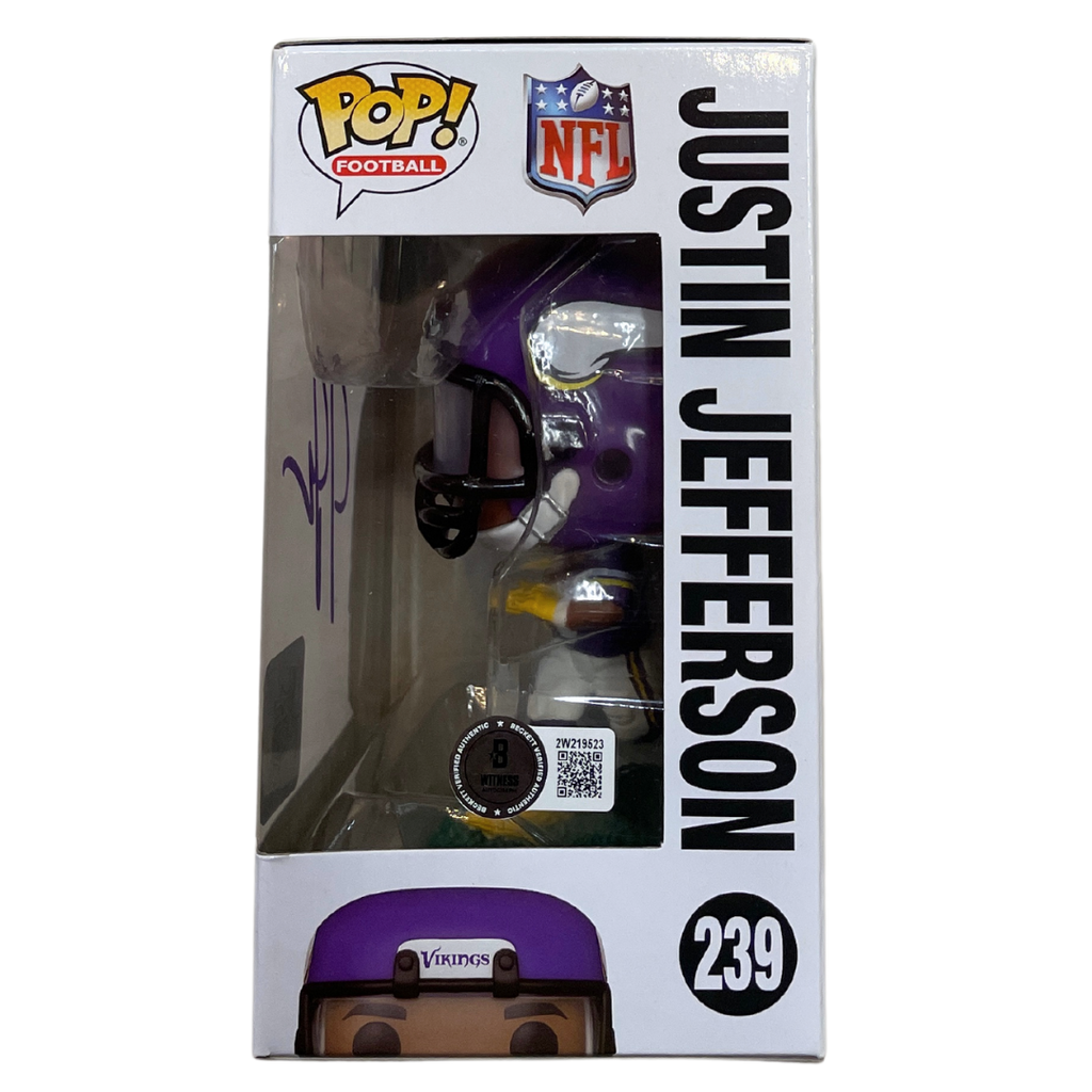 Justin Jefferson Autographed Minnesota Vikings Funko Pop! Vinyl Figure Autographs FanHQ   