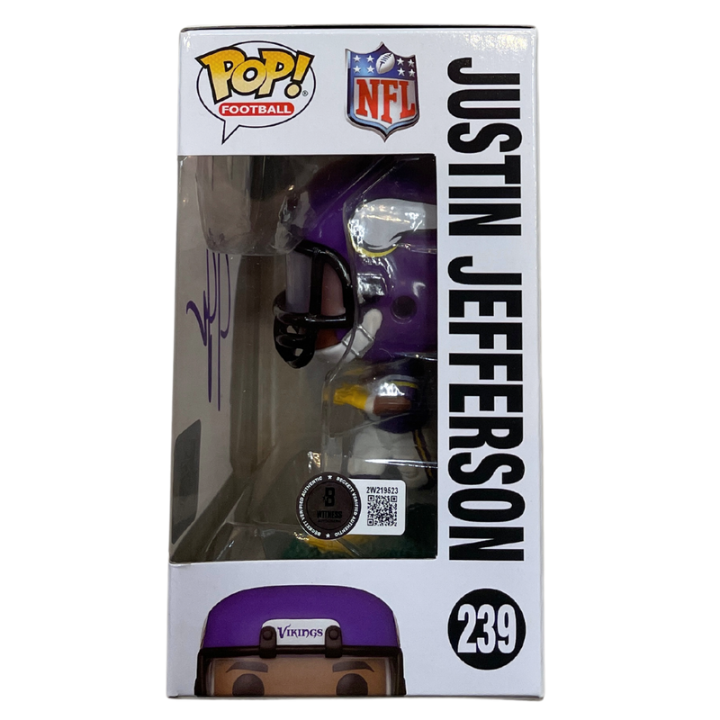 Justin Jefferson Autographed Minnesota Vikings Funko Pop! Vinyl Figure Autographs FanHQ   