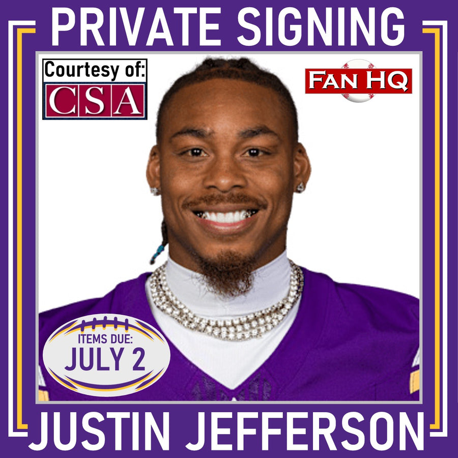 Justin Jefferson Private Signing – tagged 