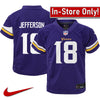 AVAILABLE IN-STORE ONLY! Justin Jefferson Nike Toddler Minnesota Vikings Purple Replica Jersey Jersey Nike   