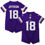 AVAILABLE IN-STORE ONLY! Justin Jefferson Minnesota Vikings Nike Newborn & Infant Purple Game Romper Jersey Jersey Nike