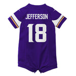 AVAILABLE IN-STORE ONLY! Justin Jefferson Minnesota Vikings Nike Newborn & Infant Purple Game Romper Jersey Jersey Nike