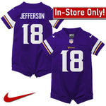 AVAILABLE IN-STORE ONLY! Justin Jefferson Minnesota Vikings Nike Newborn & Infant Purple Game Romper Jersey Jersey Nike   