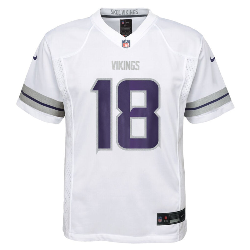 Justin Jefferson Kids Minnesota Vikings White Alternate Nike Game Jersey Kids Nike