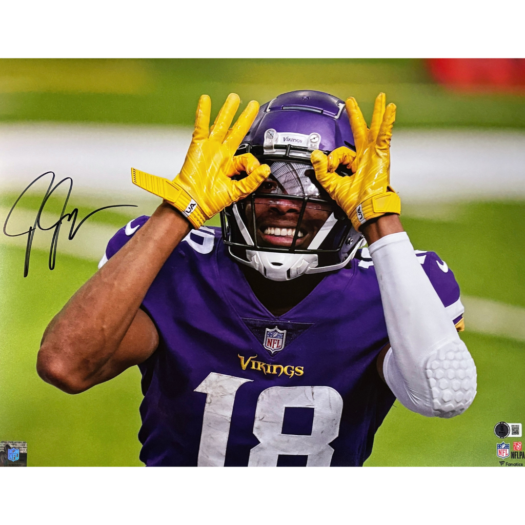 Justin Jefferson Autographed Minnesota Vikings 16x20 Photo Griddy Autographs FanHQ