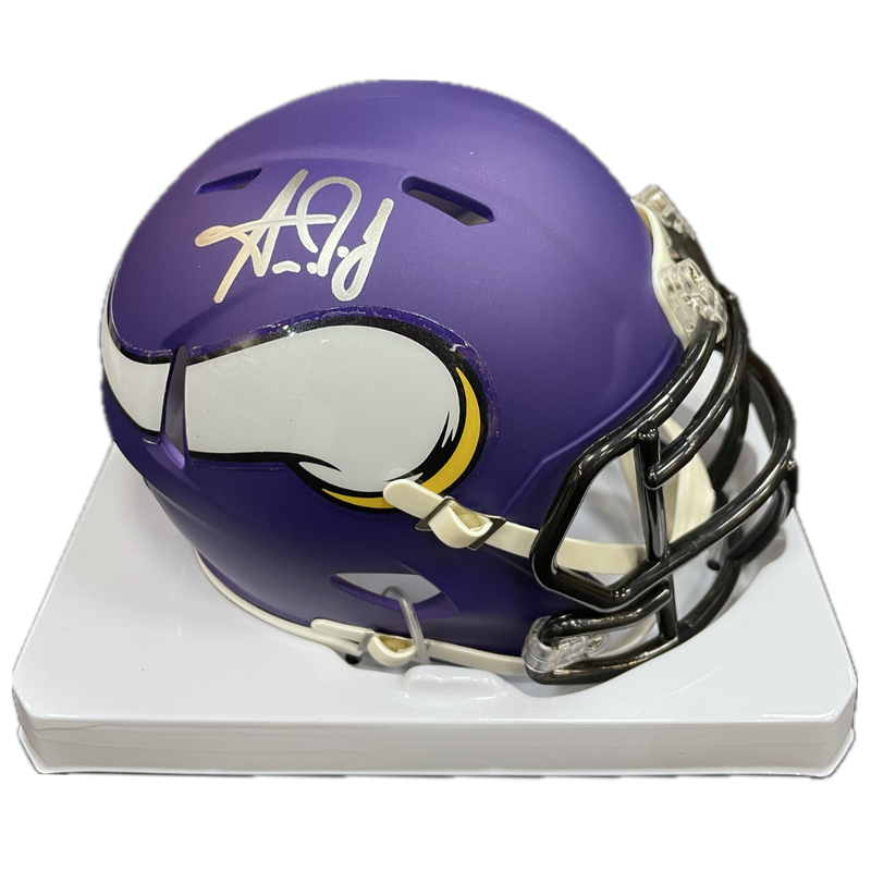 Aaron Jones Autographed Minnesota Vikings Speed Mini Helmet Autographs FanHQ   