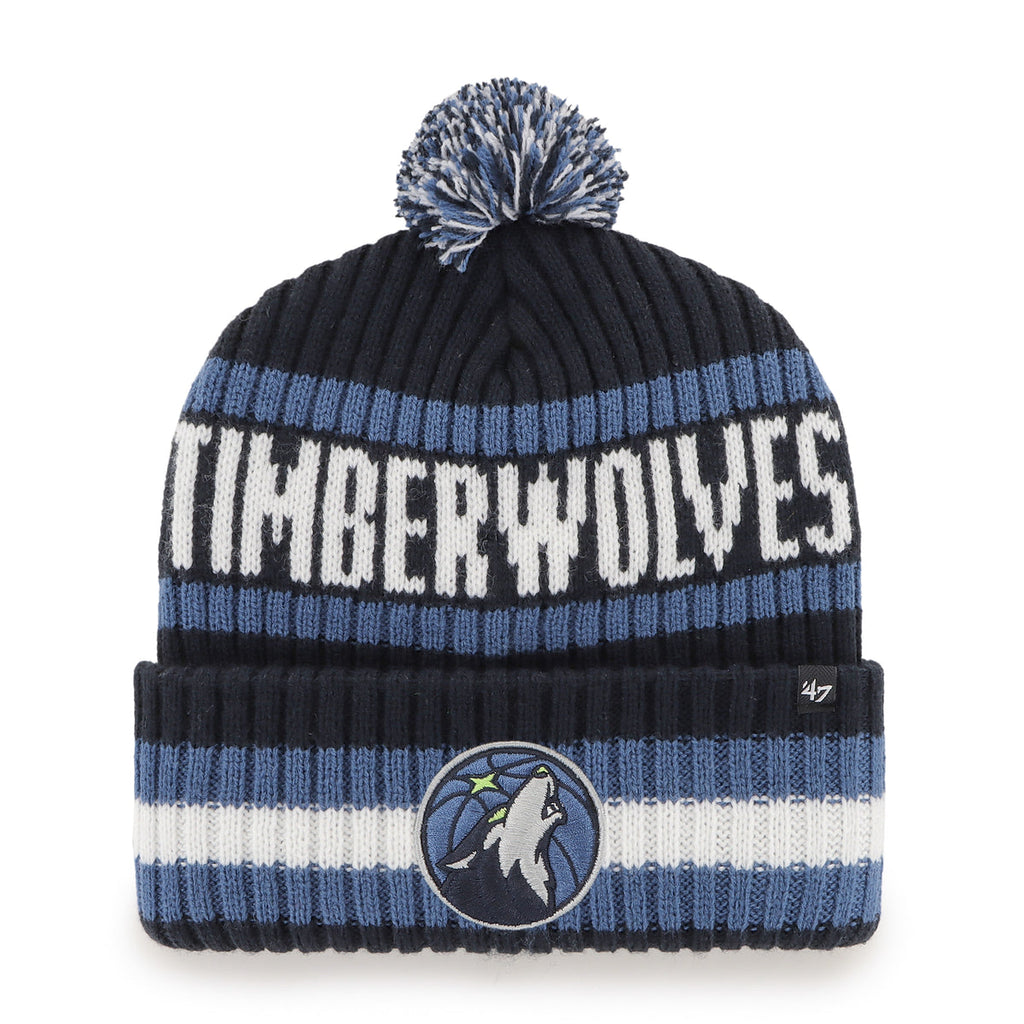 Minnesota Timberwolves '47 Brand Navy Bering Cuff Knit w/ Pom Hats 47 Brand