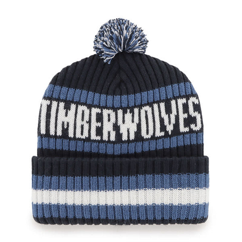 Minnesota Timberwolves '47 Brand Navy Bering Cuff Knit w/ Pom Hats 47 Brand