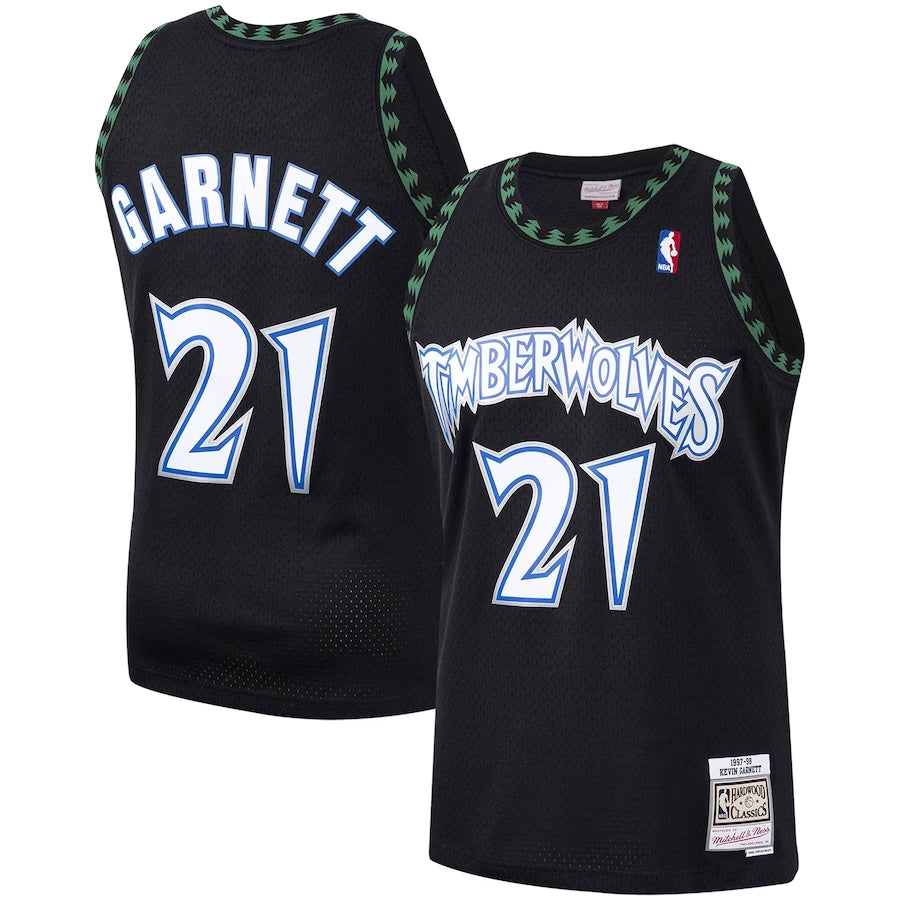 PRE-ORDER: Kevin Garnett Autographed Minnesota Timberwolves Mitchell & Ness Black Swingman Replica Jersey Autographs Fan HQ   