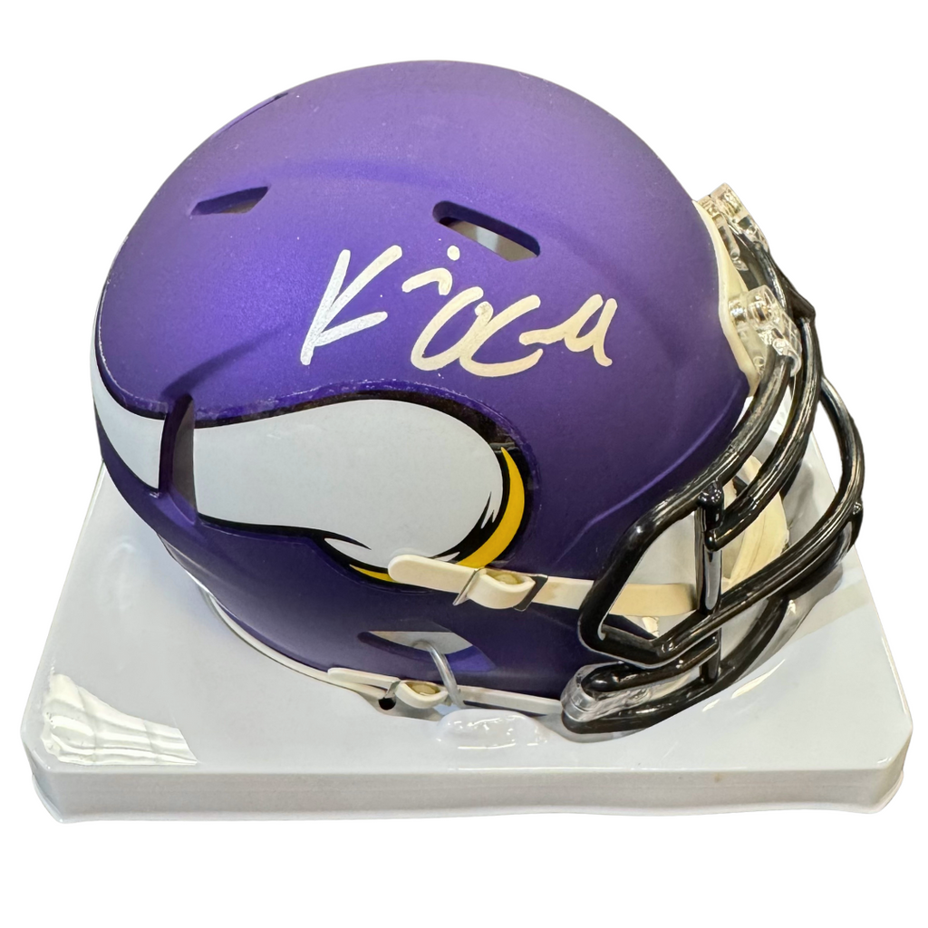 Kevin O'Connell and Brian Flores Autographed Minnesota Vikings Speed Mini Helmet Autographs Fan HQ