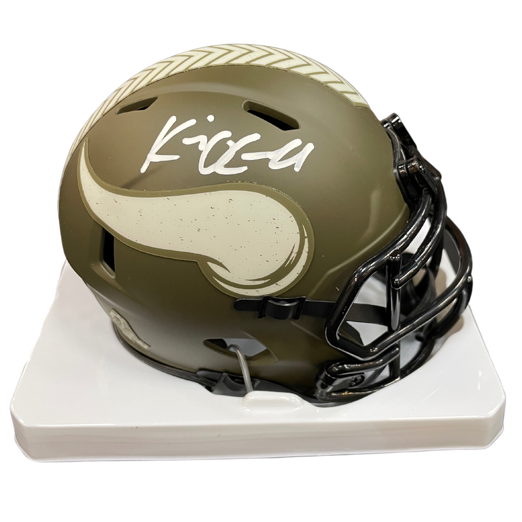 Kevin O'Connell Autographed Minnesota Vikings Salute To Service Mini Helmet Autographs Fan HQ   