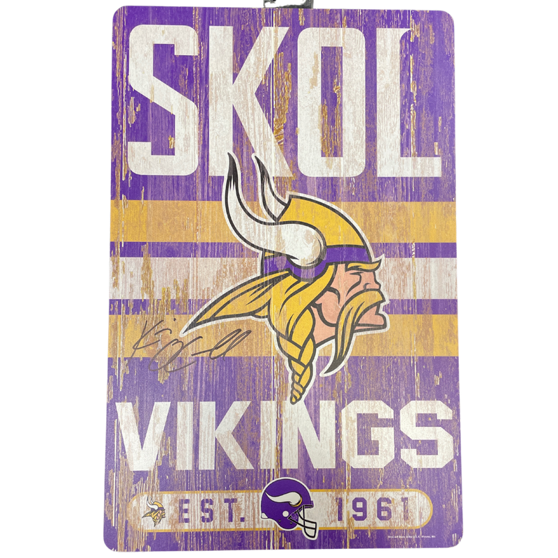 Kevin O'Connell Autographed Minnesota Vikings Wood Sign