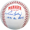 Tom Kelly Autographed Fan HQ Exclusive Manager Of The Year Baseball w/ 1991 AL MOTY Inscription (Numbered Edition)