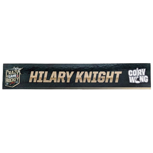 Hilary Knight Minnesota Wild Crazy Game of Hockey Game Used Locker Plate Collectibles FanHQ   