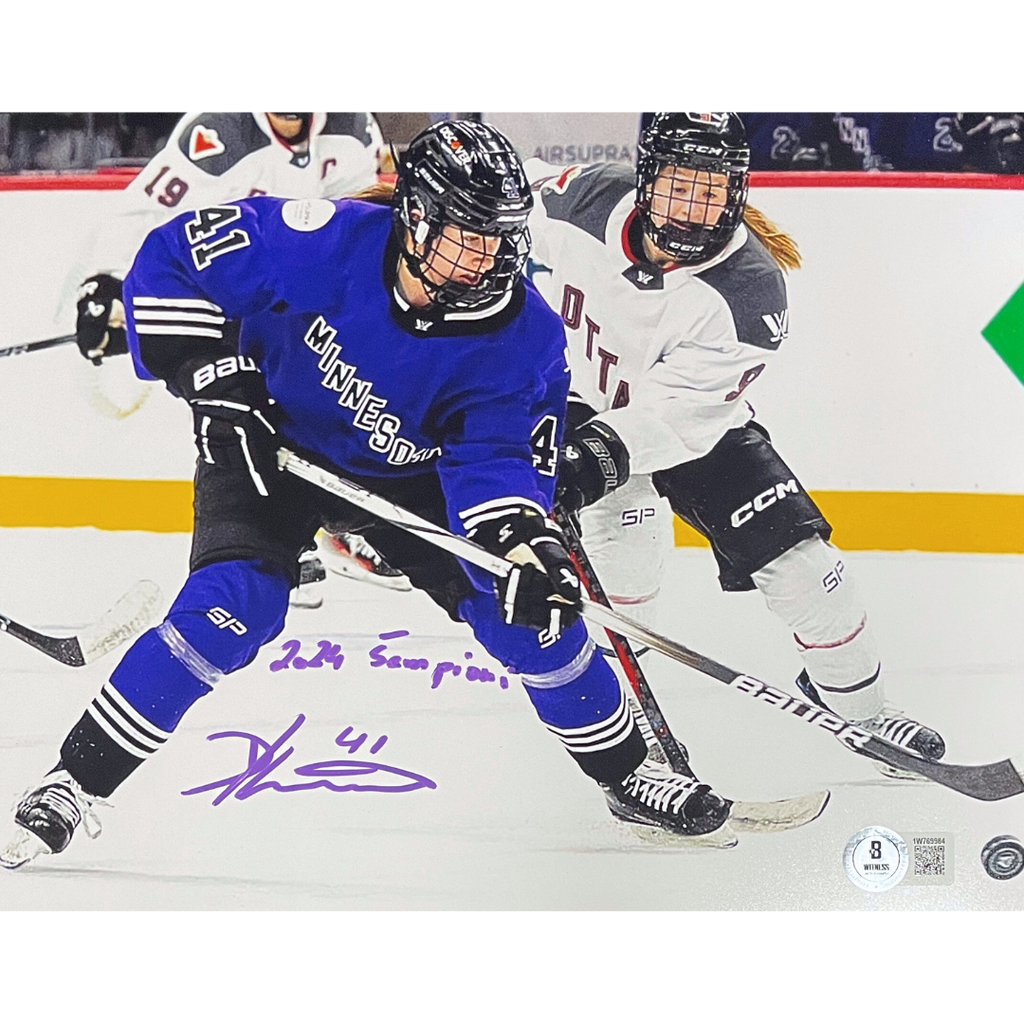 Denisa Krizova Autographed PWHL Minnesota 8x10 Photo w/ 2024 Champs Inscription Autographs FanHQ