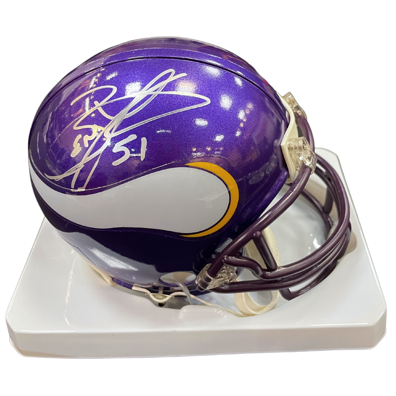 Ben Leber Autographed Minnesota Vikings Mini Helmet