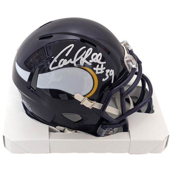 Carl Lee Autographed Minnesota Vikings Throwback Speed Mini Helmet Autographs FanHQ   