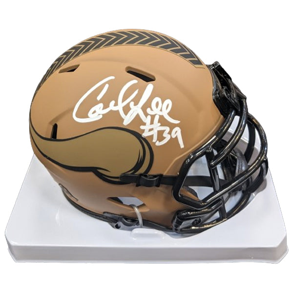 Carl Lee Autographed Minnesota Vikings Salute to Service Speed Mini Helmet Autographs FanHQ   