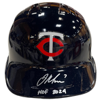 Joe Mauer Autographed Rawlings Minnesota Twins Full-Size Batting Helmet w/ HOF 2024 Inscription Autographs Fan HQ   