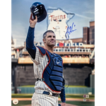 Joe Mauer Autographed Final Game 16x20 Photo Autographs Fan HQ   