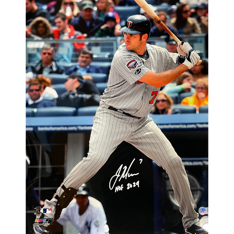 Joe Mauer Autographed 16x20 Photo w/ HOF 2024 Inscription Autographs Fan HQ   