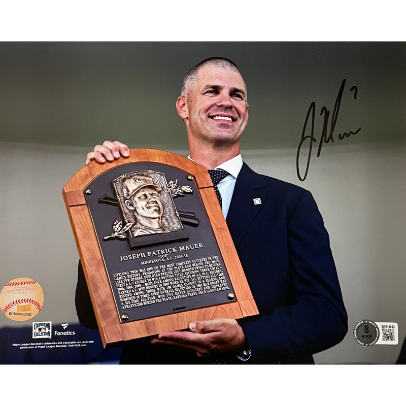 Joe Mauer Autographed Hall Of Fame 8x10 Photo Autographs Fan HQ   