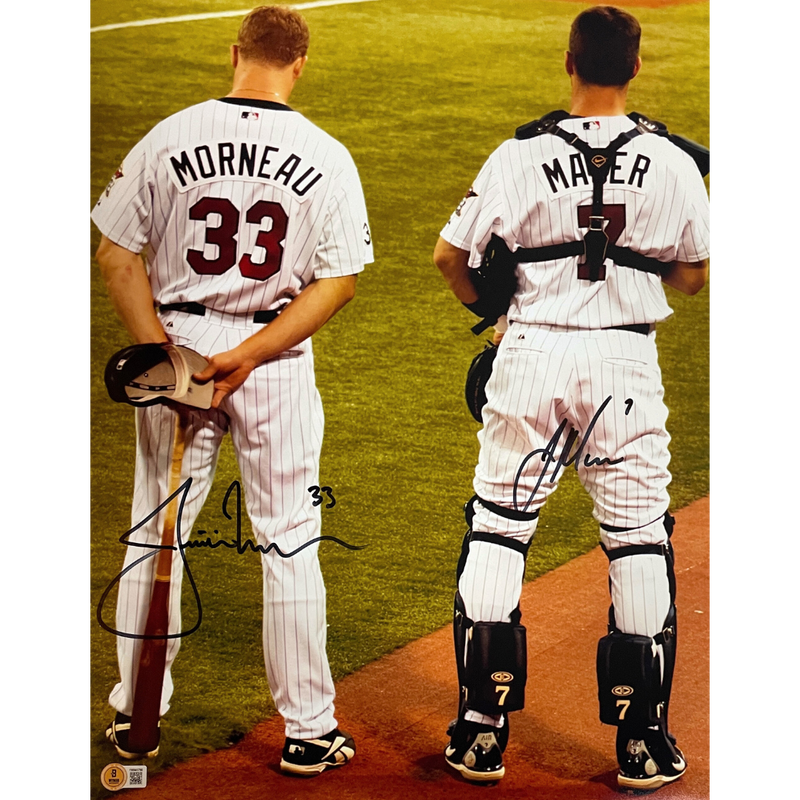 Joe Mauer and Justin Morneau Autographed 16x20 Photo Autographs Fan HQ   