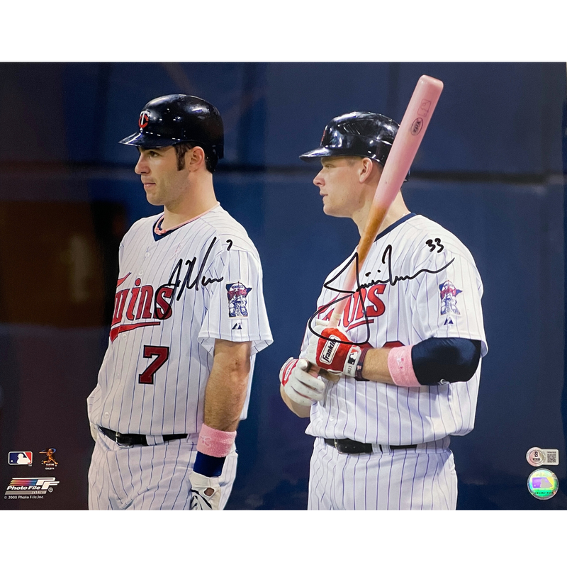 Joe Mauer and Justin Morneau Autographed 16x20 Photo Autographs Fan HQ   