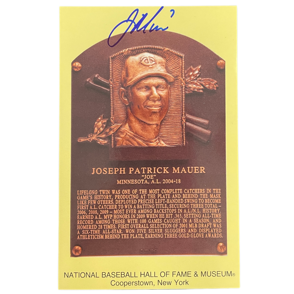 Joe Mauer Autographed Hall of Fame Postcard Autographs Fan HQ