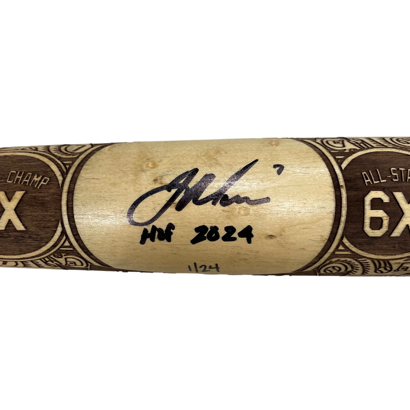 Joe Mauer Autographed Fan HQ Exclusive Pillbox Bat w/ HOF 2024 Inscription (Numbered Edition) Autographs Fan HQ Number 1/24  